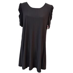 NEW ANNALEE + HOPE Black Round Neck Short Sleeve Mini Dress Size M